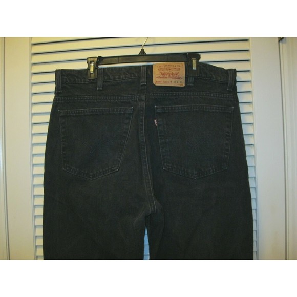 Levis 550 Black Jeans Tag 40X30 (M: 39X30) Relaxed Tapered USA Vintage - Picture 9 of 13